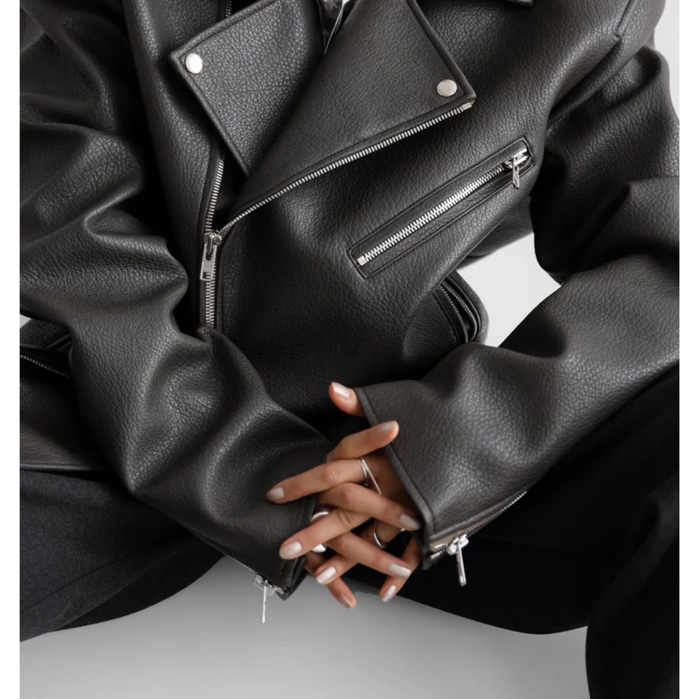 The Frankie Shop Midnight Leather Jacket